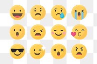 Emoticon set png, transparent background