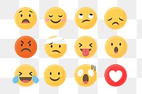 Emoticon set png, transparent background