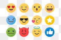 Emoticon set png, transparent background