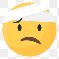 Injured emoticon png, transparent background