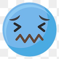 Upset emoticon png, transparent background