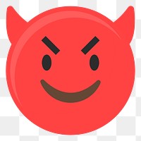 Smile devil emoticon png, transparent background