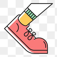 PNG Running sneaker, health & wellness line art illustration, transparent background