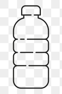 PNG Water bottle, health & wellness minimal line art illustration, transparent background