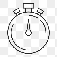 PNG Stopwatch timer, health & wellness minimal line art illustration, transparent background