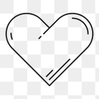 PNG Heart shape, health & wellness minimal line art illustration, transparent background
