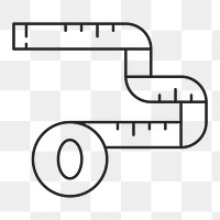 PNG Measuring tape, health & wellness minimal line art illustration, transparent background