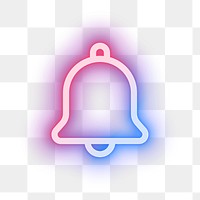 Png notification bell icon pink for social media app neon style
