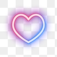 Png Social media heart icon like impression in pink neon style