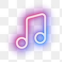 Png music note icon pink for social media app neon style