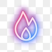 Png social media lit fire icon awesome impression in neon style