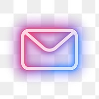 Email png social media icon in pink neon style