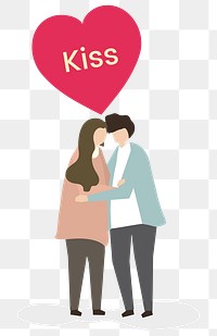 Png romantic illustration, simple design on transparent background