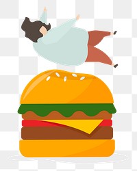 Burger illustration png image, transparent background