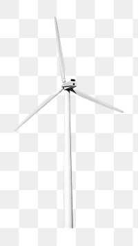 Png wind turbines, isolated collage element, transparent background