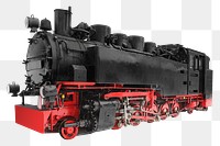 Black train png collage element, transparent background