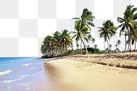 PNG Summer beach  border, transparent background