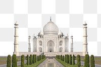 PNG Taj Mahal, India travel border, transparent background