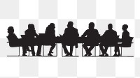 Board meeting silhouette png, transparent background