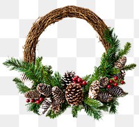 Christmas wreath png, isolated object, transparent background