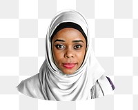 PNG muslim woman in hijab, collage element, transparent background