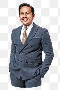 PNG Asian businessman, collage element, transparent background