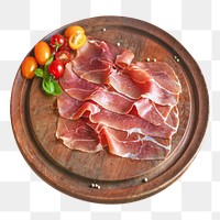 Dry-cured ham png collage element, transparent background