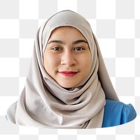 Muslim woman portrait png, transparent background