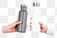 PNG Gray and white water bottle  transparent background