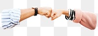 Png fist bump, isolated collage element, transparent background