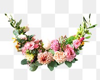 Flower wreath png collage element, transparent background