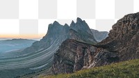 PNG View of Seceda alps in Italy collage element, transparent background