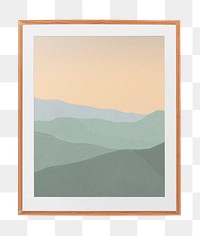 Picture frame png landscape, transparent background