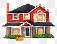 Halloween house png collage element, transparent background