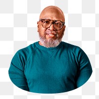 PNG African American man collage element, transparent background