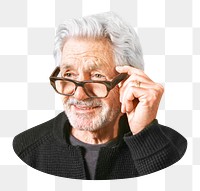 Professor png, senior man, transparent background