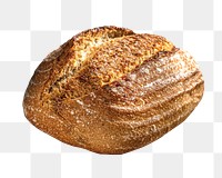 Homemade artisan sourdough bread png collage element, transparent background