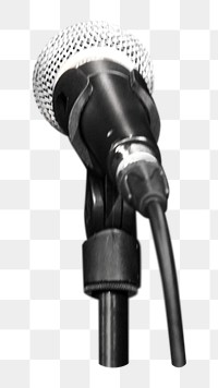 PNG A wired microphone on a stand, collage element, transparent background