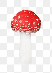 Fly agaric mushroom png, transparent background