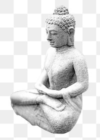 PNG Seated Buddha, collage element, transparent background