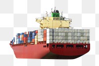 PNG bridge container ship design element, transparent background