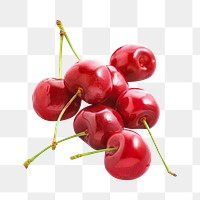 PNG Red cherries, collage element, transparent background. .