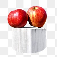 PNG Red apples on wooden rod  , collage element, transparent background
