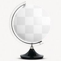 Globe ball png mockup, transparent design