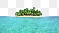 Island border png collage element, transparent background