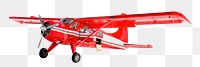 Red plane png collage element, transparent background