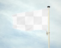 Waving flag png mockup, transparent design