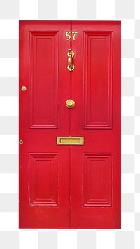 PNG red door, collage element, transparent background