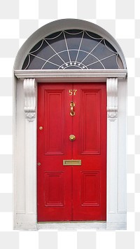 PNG red door, collage element, transparent background