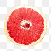 Grapefruit slice png collage element, transparent background